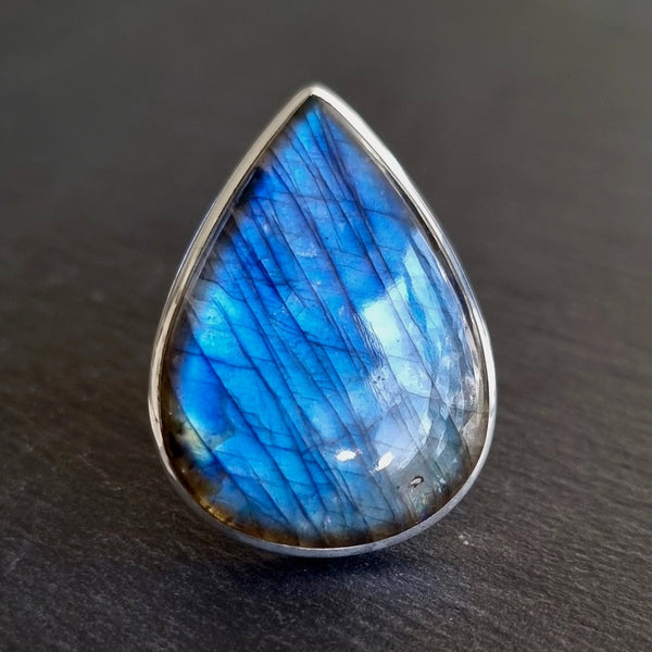 Sterling silver Labradorite jewellery featuring natural gemstones with vibrant blue, green and gold flash.