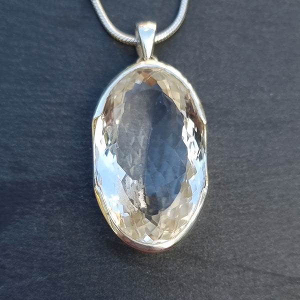 Natural Clear Quartz crystal displaying exceptional transparency and brilliant natural clarity