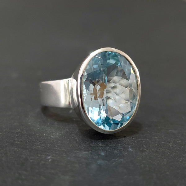 Sterling silver Blue Topaz jewellery featuring sparkling sky blue gemstones.