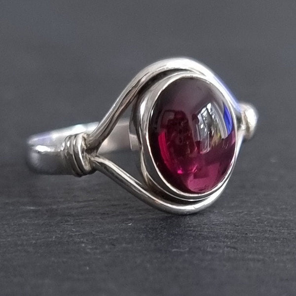 Garnet sterling silver jewellery celebrating a 2nd anniversary