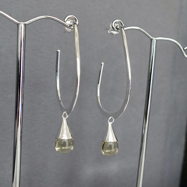 Sterling silver Yellow Topaz Earrings featuring a radiant golden-yellow natural gemstone