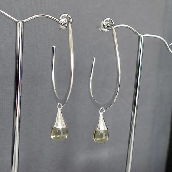 Sterling silver Yellow Topaz Earrings featuring a radiant golden-yellow natural gemstone