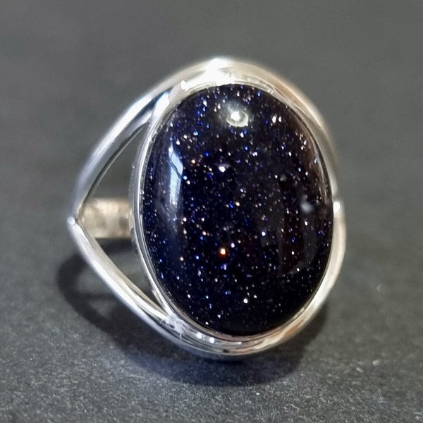 Sterling silver Goldstone jewellery featuring sparkling golden-brown Goldstone and Blue Goldstone (Blue Sandstone) gemstones.