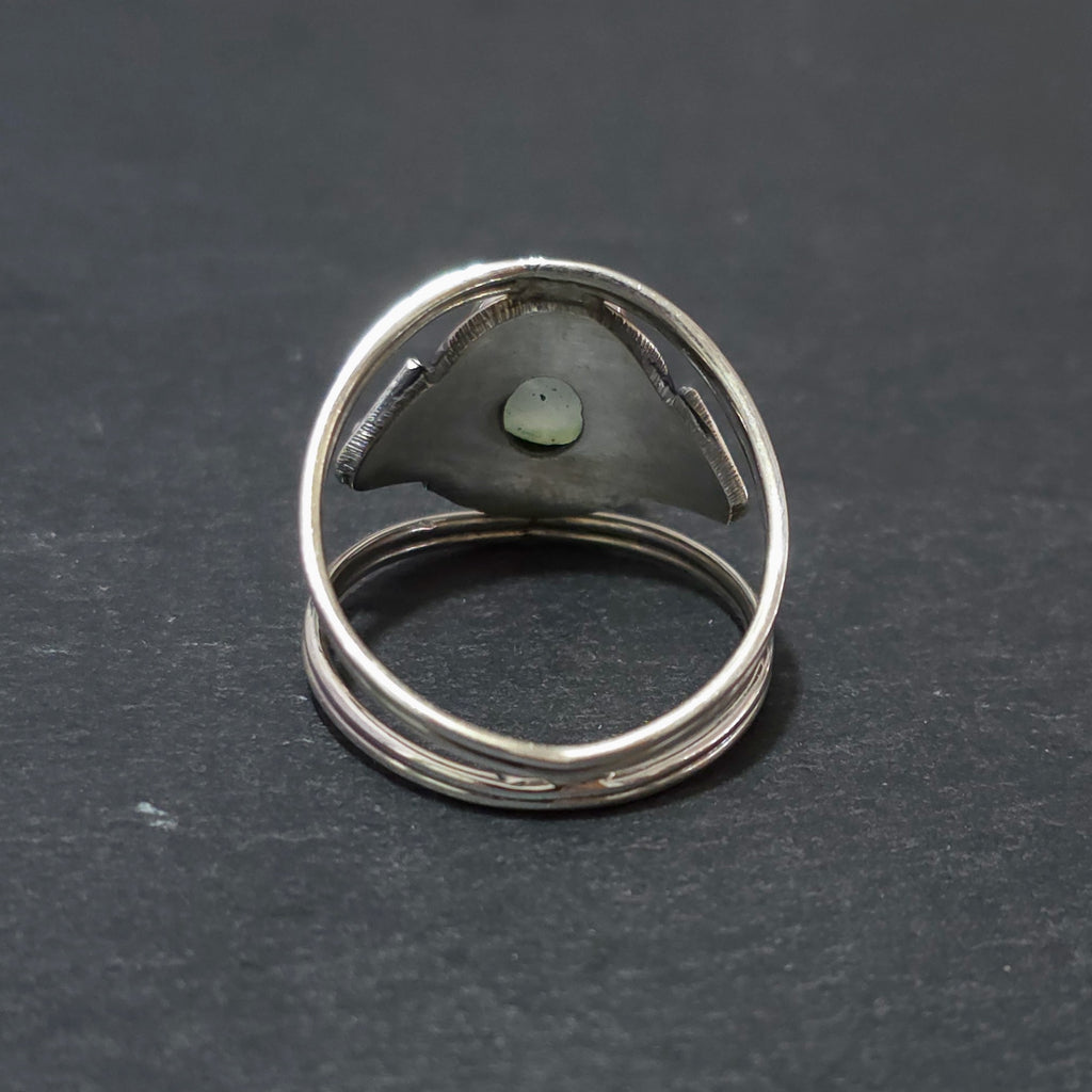 Sterling Silber NATUR PREHNIT Ring Silber Ring Geschenk für