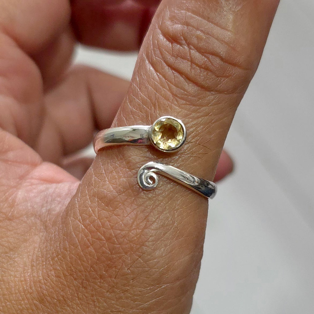 Unisex Adjustable Citrine Ring | 925 Sterling Silver, R61CIT