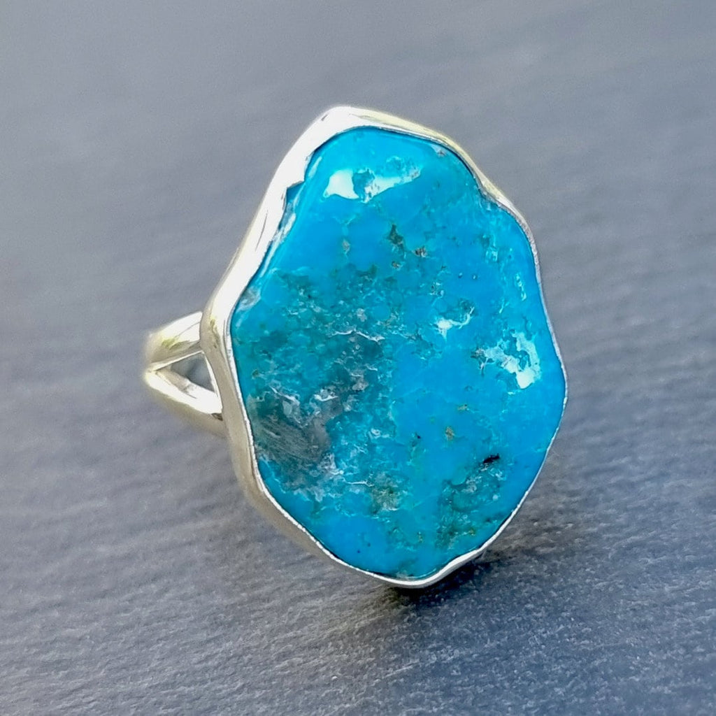 Natural Sleeping Beauty Turquoise 925 Silver Ring, R69