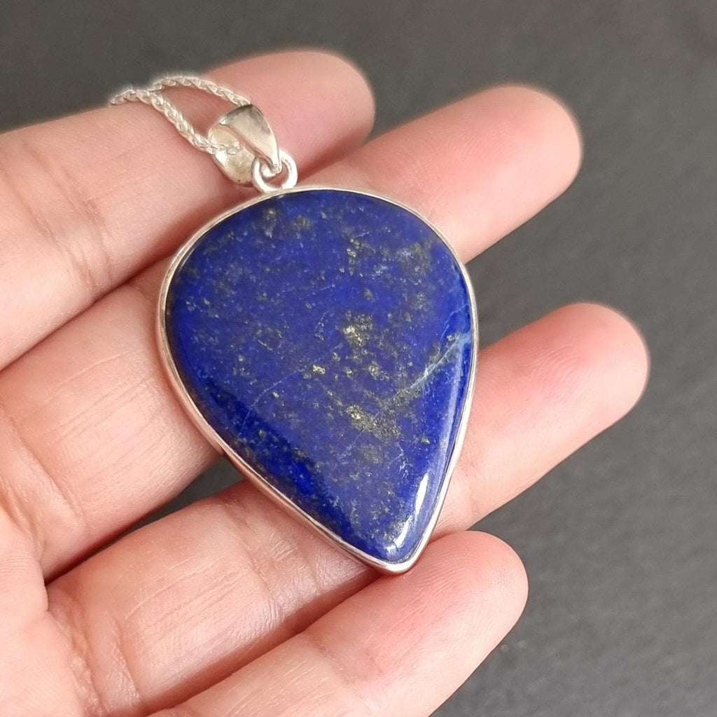 Large Heart Lapis Lazuli 925 Sterling Silver Pendant, LLP6