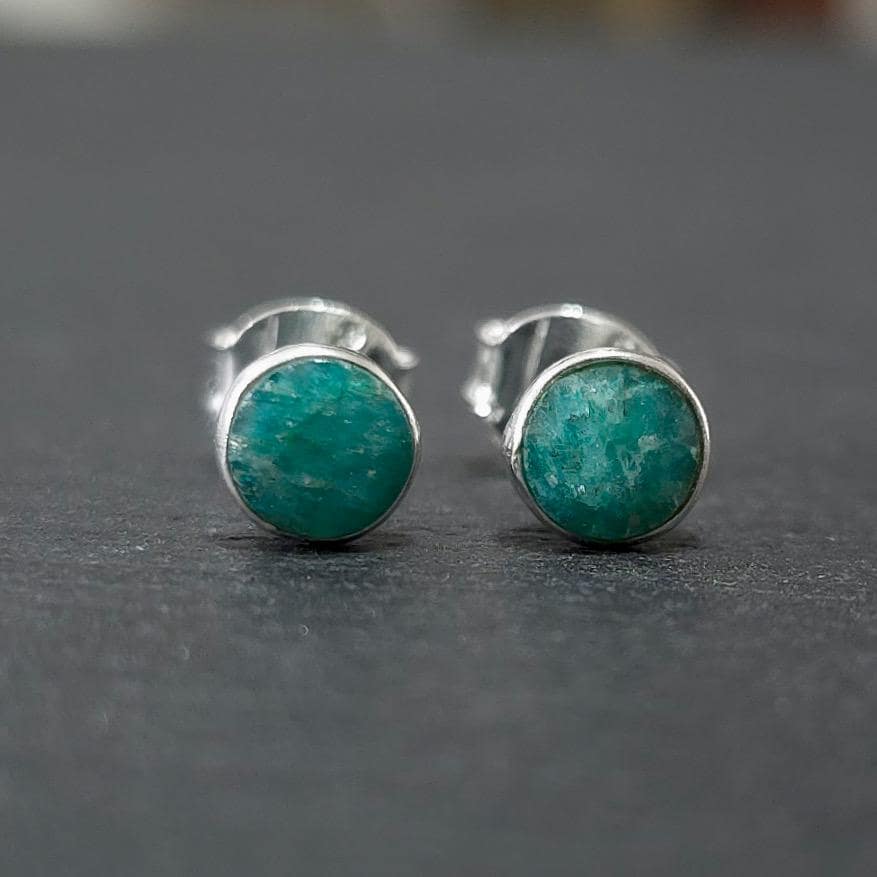 Dainty Round Emerald Stud Earrings, 925 Sterling Silver, Stone Size 0.5cm - 5mm, May Birthstone, 20th & 35th Anniversary, Mistry Gems, S5EM