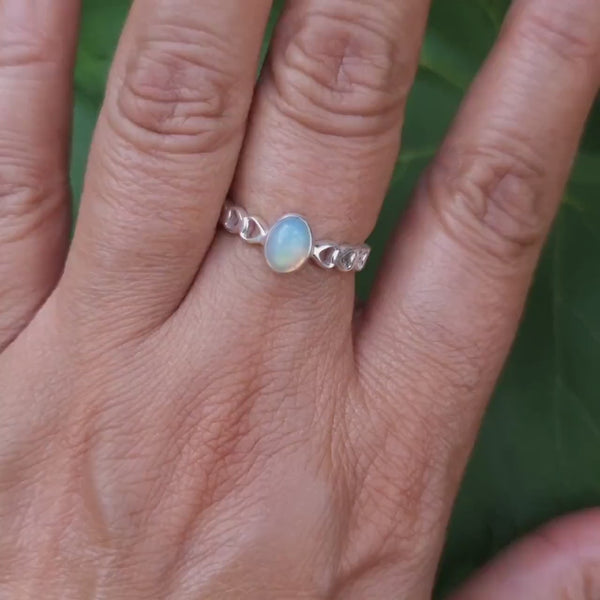 Heart Ethiopian Welo Opal Ring, 925 Sterling Silver, Multicolored Gemstone, October Birthstone, 14th Anniversary Gift, Mistry Gems, R50ETHOP