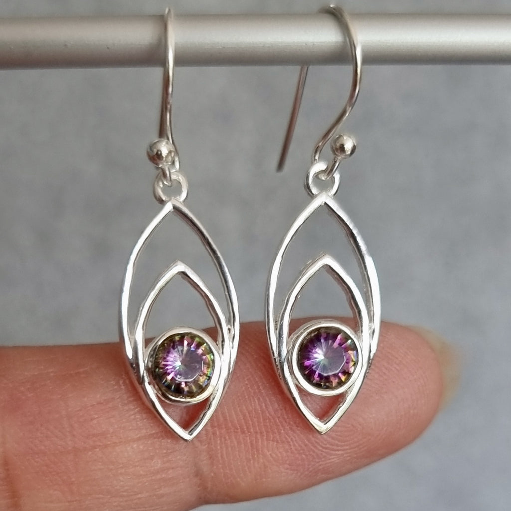 Mystic Topaz Marquis Silver Earrings, E35MT