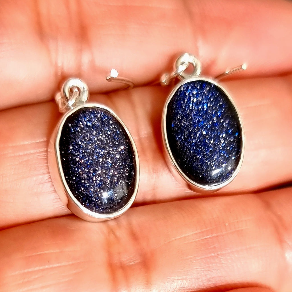 Blue goldstone earrings deals