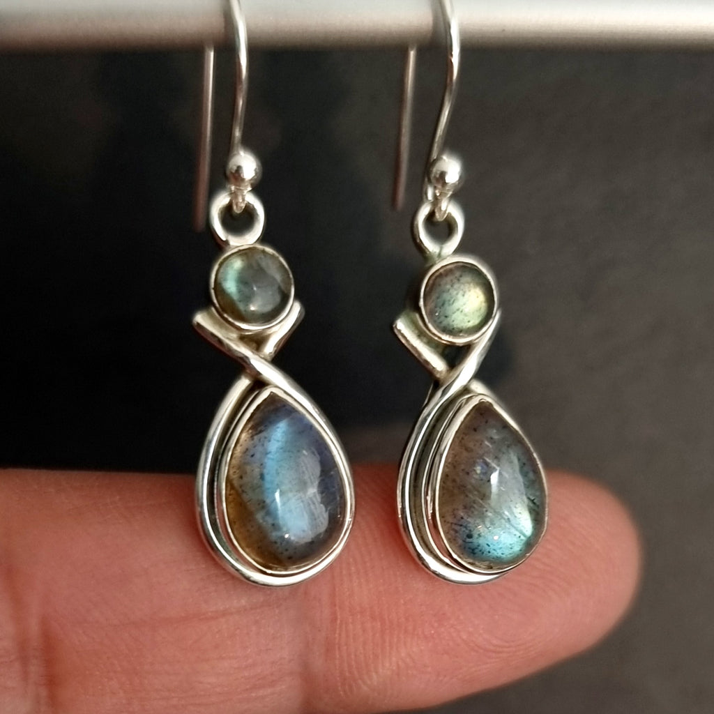 Labradorite Multistone Teardrop Earrings, E1LAB