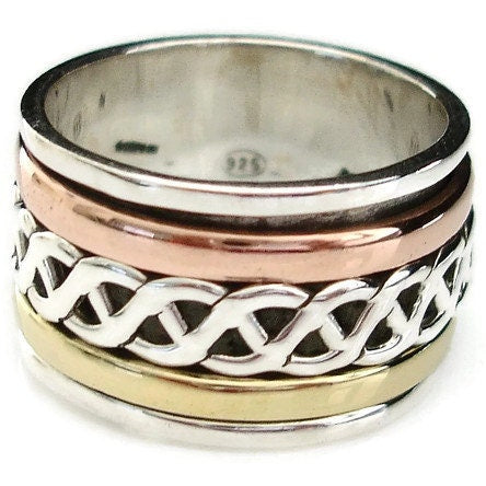 Celtic Multimetal Spinner Ring, SP23