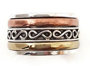 Infinity Multimetal Spinner Ring 925 Silver, SP35
