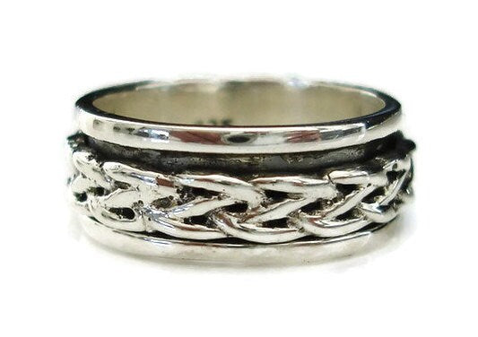 Weave Spinner Ring in 925 Sterling Silver, SP16