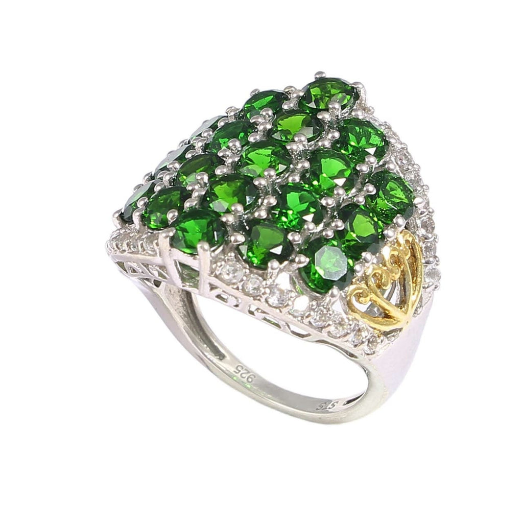 Russian Chrome Diopside Silver Ring, ZK06