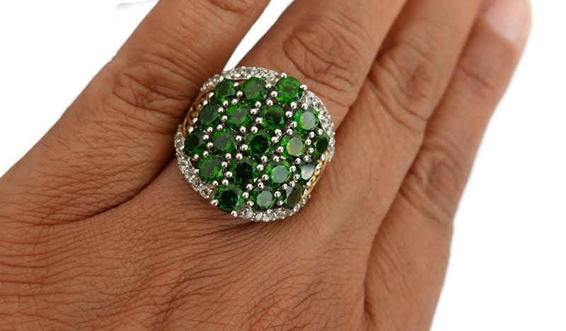 Russian Chrome Diopside Silver Ring ZK06 Mistry Gems
