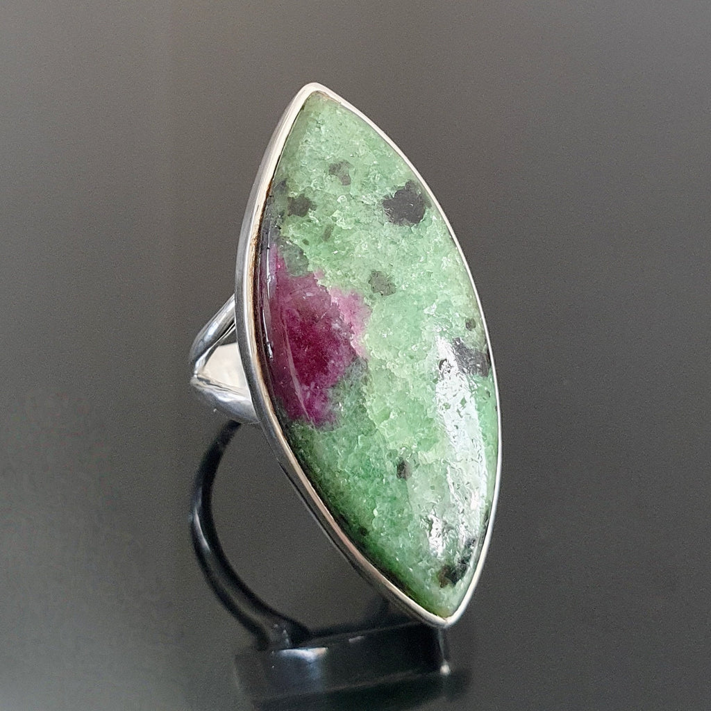 Large Marquis Ruby Zoisite Ring | 925 Sterling Silver, R227