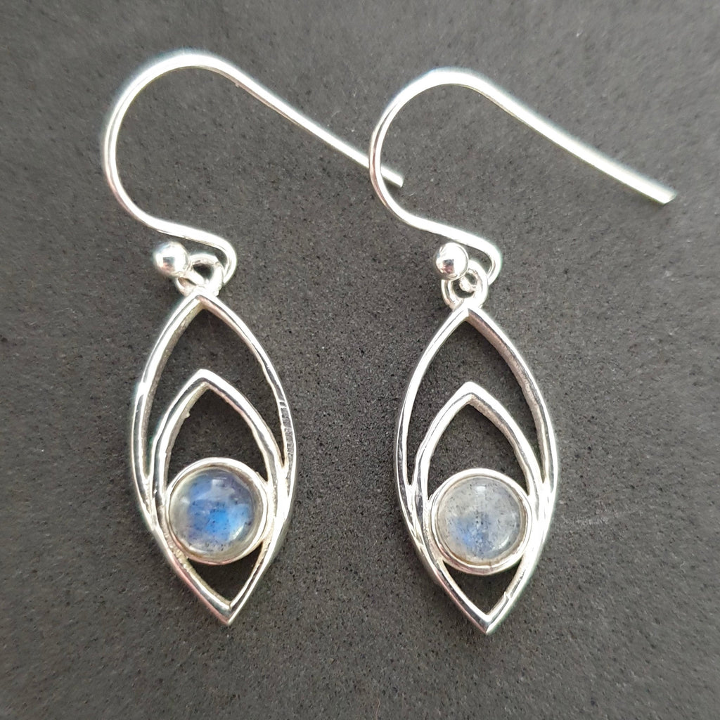 Labradorite Marquis Silver Earrings, E35LAB