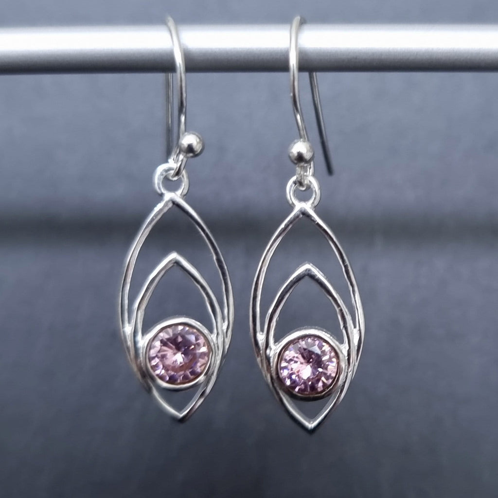 Pink Topaz Marquis 925 Silver Earrings, E35PQ