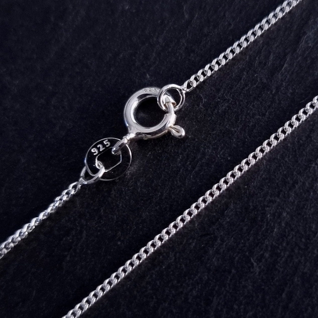 Curb Chain 1.2mm 925 Sterling Silver Diamond Cut, SC55 - SC59