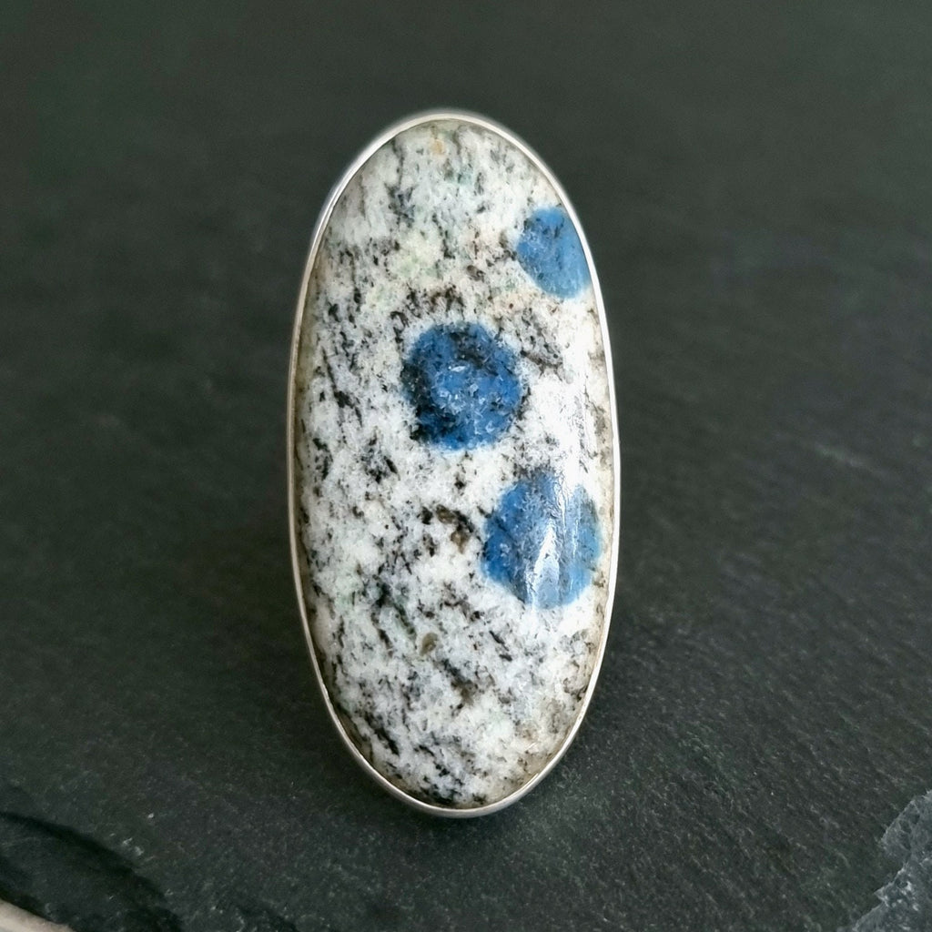 K2 Jasper Long Oval 43mm x20mm 925 Silver Ring, R241