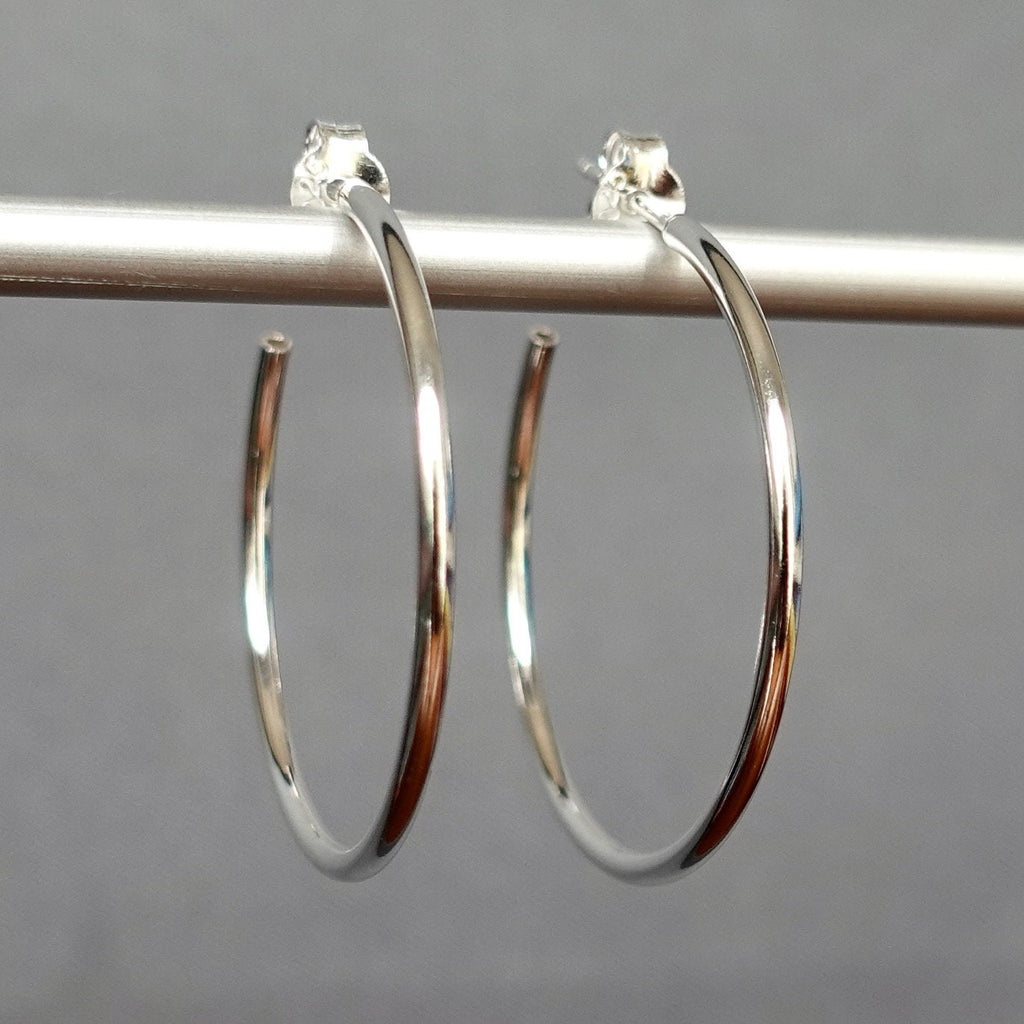925 Silver Hoops Stud Earrings, E45