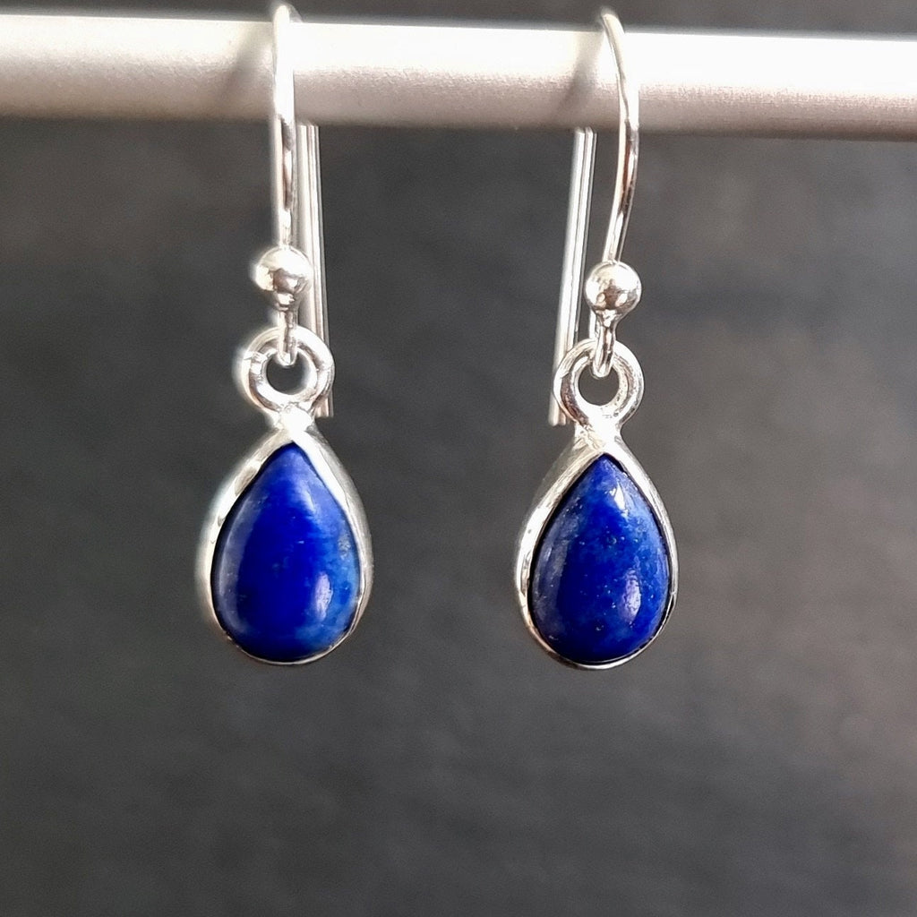 Lapis Lazuli Teardrop 9mm x 7mm 925 Silver Earrings, E5LL
