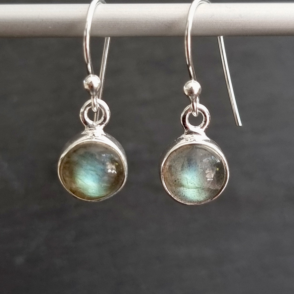 Labradorite Round 8mm 925 Silver Earrings, E13LAB