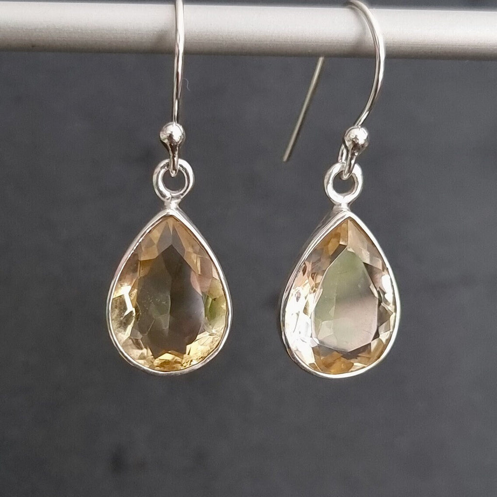 Citrine Teardrop 14mm x 10mm 925 Sterling Silver Earrings, E11CIT